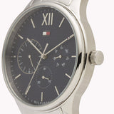Shop Tommy Hilfiger Damon Chronograph Blue Dial Silver Steel Strap Watch for Men - 1791416 in USA