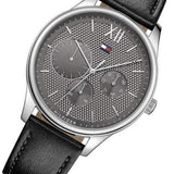 Shop Tommy Hilfiger Damon Multifunction Black Dial Black Leather Strap Watch for Men - 1791417 in USA