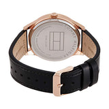 Shop Tommy Hilfiger Damon Quartz Black Dial Black Leather Strap Watch for Men - 1791419 in USA