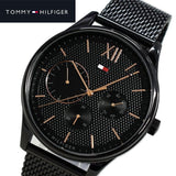 Shop Tommy Hilfiger Damon Quartz Black Dial Black Mesh Bracelet Watch for Men - 1791420 in USA