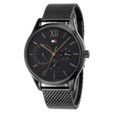 Shop Tommy Hilfiger Damon Quartz Black Dial Black Mesh Bracelet Watch for Men - 1791420 in USA