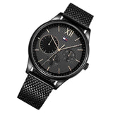 Shop Tommy Hilfiger Damon Quartz Black Dial Black Mesh Bracelet Watch for Men - 1791420 in USA