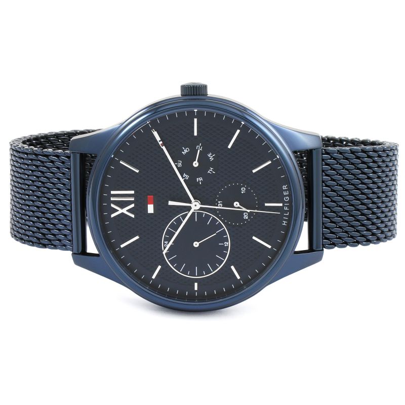 Shop Tommy Hilfiger Damon Quartz Blue Dial Blue Mesh Bracelet Watch for Men - 1791421 in USA