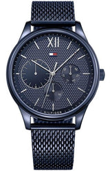 Shop Tommy Hilfiger Damon Quartz Blue Dial Blue Mesh Bracelet Watch for Men - 1791421 in USA