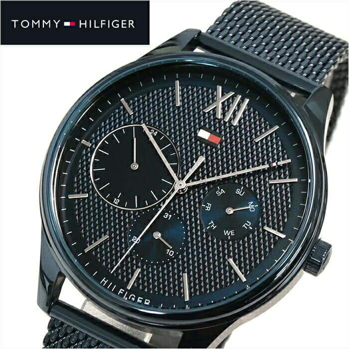 Shop Tommy Hilfiger Damon Quartz Blue Dial Blue Mesh Bracelet Watch for Men - 1791421 in USA