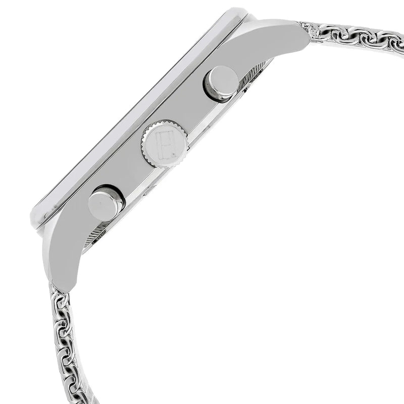 Tommy Hilfiger Chase Quartz Grey Dial Silver Mesh Bracelet Watch For Men - 1791484