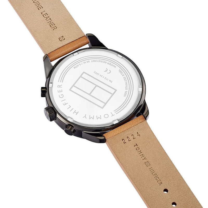 Tommy Hilfiger James Quartz Black Dial Brown Leather Strap Watch For Men - 1791486 Buy Now By Tommy Hilfiger