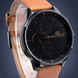 Tommy Hilfiger James Quartz Black Dial Brown Leather Strap Watch For Men - 1791486 Buy Now By Tommy Hilfiger