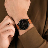 Tommy Hilfiger James Quartz Black Dial Brown Leather Strap Watch For Men - 1791486 Buy Now By Tommy Hilfiger