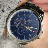 Tommy Hilfiger Shawn Multifunction Quartz Blue Dial Silver Steel Strap Watch for Men - 1791612 Buy Now By Tommy Hilfiger