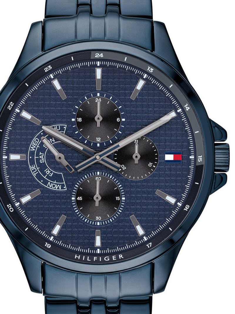Tommy Hilfiger Shawn Quartz Blue Dial Blue Steel Strap Watch for Men - 1791618 Buy Now By Tommy Hilfiger