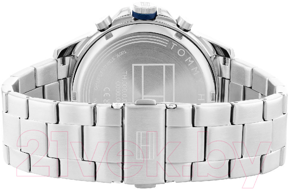 Tommy Hilfiger Blaze Chronograph Black Dial Silver Steel Strap Watch For Men - 1792029