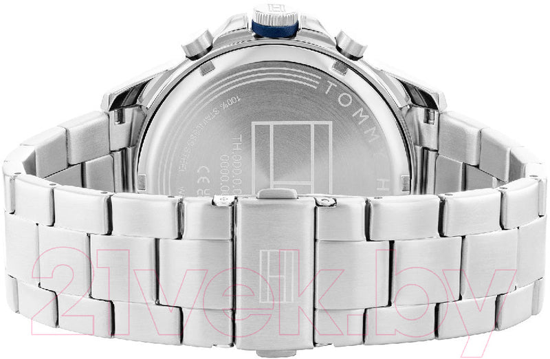 Tommy Hilfiger Blaze Chronograph Black Dial Silver Steel Strap Watch For Men - 1792029