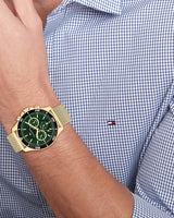 Tommy Hilfiger Jordan Chronograph Green Dial Gold Mesh Strap Watch For Men - 1792093 Buy Now By Tommy Hilfiger
