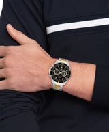 Tommy Hilfiger Jordon Chronograph Black Dial Two Tone Steel Strap Watch For Men - 1792095 Buy Now By Tommy Hilfiger
