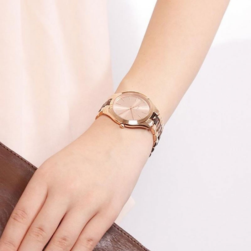 Michael Kors Runway Rose Gold Dial Two Tone Steel Strap Watch for Women - MK4301 Buy Now By Michael Kors
