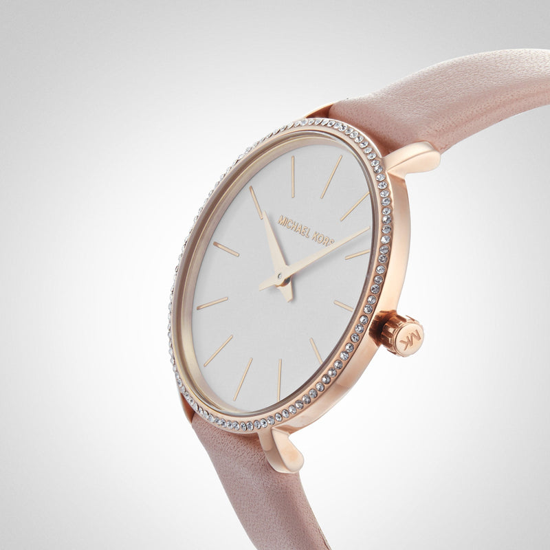 Michael Kors Pyper Analog White Dial Pink Leather Strap Watch For Women - MK2803 Buy Now By Michael Kors