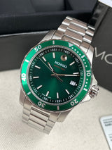 Movado Series 800 Green Dial Silver Steel Strap Watch For Men - 2600136 Buy Now By Movado