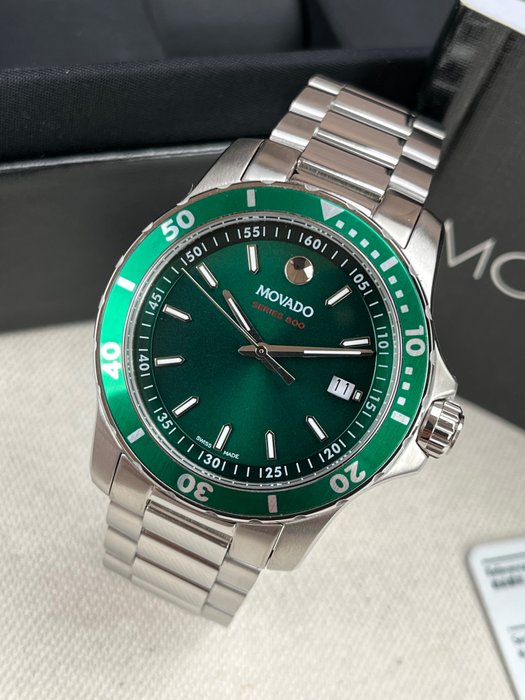 Movado Series 800 Green Dial Silver Steel Strap Watch For Men - 2600136 Buy Now By Movado