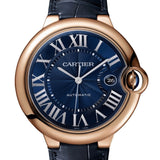 Cartier Ballon Bleu De Cartier Blue Dial Blue Leather Strap Watch for Men - WGBB0036