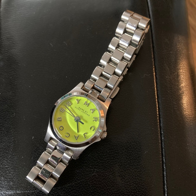 Marc Jacobs Henry Yellow Dial Silver Steel Strap Watch for Women - MBM3201 Buy Now By Marc Jacobs