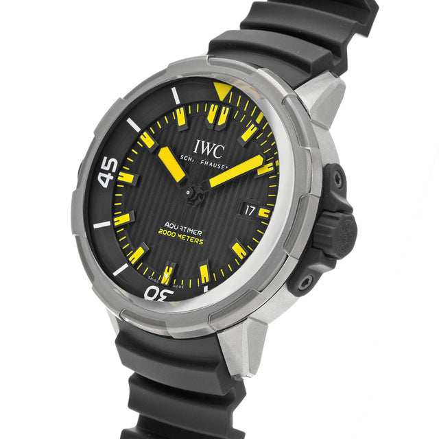 IWC Aquatimer Automatic 2000 Black Dial Black Rubber Strap Watch for Men - IW358001 Buy Now By IWC