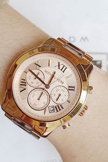 Michael Kors Cooper Rose Gold Rose Gold Steel Strap Watch for Women - MK6275