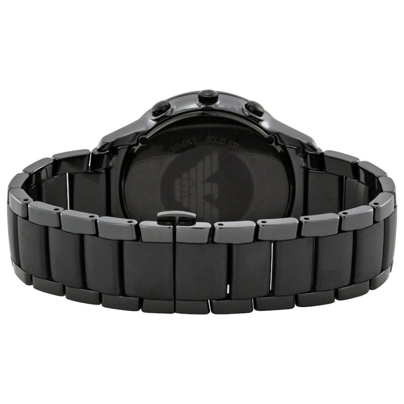 Emporio Armani Ceramica Chronograph Black Dial Black Steel Strap Watch For Men - AR1451 Buy Now By Emporio Armani