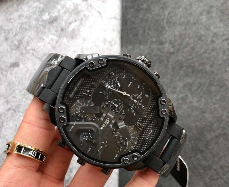 Diesel Mr Daddy 2.0 Chronograph Black Dial Black Steel Strap Watch For Men - DZ7396 Buy Now By Diesel