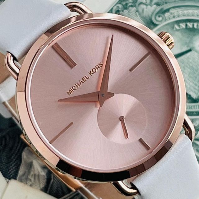 Michael Kors Portia Rose Gold Dial White Leather Strap Watch For Women - MK2660 Buy Now By Michael Kors