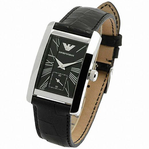 Emporio Armani Classic Black Dial Black Leather Strap Watch For Women - AR0144 Buy Now By Emporio Armani