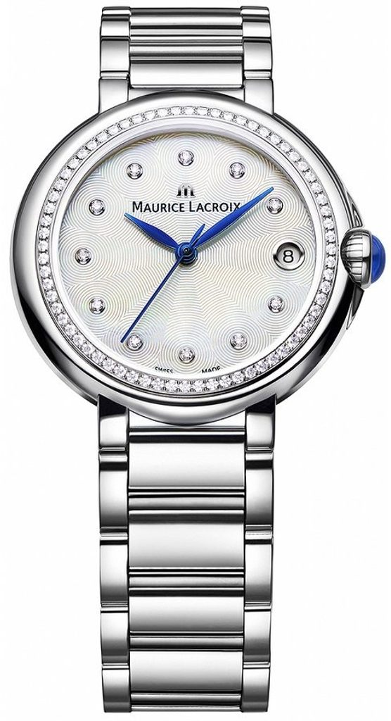 Maurice Lacroix Fiaba Diamonds Mother of Pearl Dial Silver Steel Strap Watch for Women - FA1004-SD502-170-1 Buy Now By Maurice Lacroix