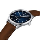 Tissot Gentleman Powermatic 80 Silicium Blue Dial Brown Leather Strap Watch For Men - T127.407.16.041.00