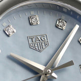 Shop Tag Heuer Link Quartz Diamonds Blue Mother of Pearl Dial Silver Steel Strap Watch for Women - WBC1313.BA0600 in USA