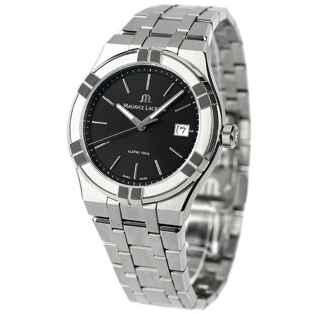 Maurice Lacroix Aikon Date Quartz Black Dial Silver Steel Strap Watch for Men - AI1108-SS002-330-1 Buy Now By Maurice Lacroix