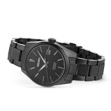Shop Seiko Presage Sharp Edged Series Black Dial Black Steel Strap Watch For Men - SPB229J1 in USA