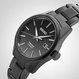 Shop Seiko Presage Sharp Edged Series Black Dial Black Steel Strap Watch For Men - SPB229J1 in USA
