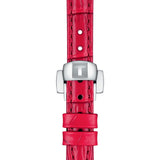 Shop Tissot Bellissima Small Lady Diamonds Mother of Pearl Dial Red Leather Strap Watch For Women - T126.010.66.113.00 in USA