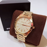 Michael Kors Slim Runway Gold Dial Gold Steel Strap Watch for Women - MK3335 Buy Now By Michael Kors
