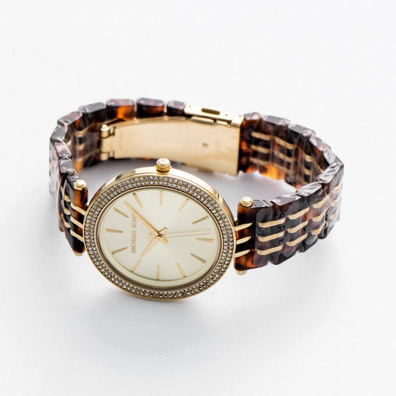 Michael Kors Darci Gold Dial Brown Two Tone Steel Strap Watch for Women - MK4326 Buy Now By Michael Kors