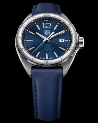 Shop Tag Heuer Formula 1 Quartz Blue Dial Blue Leather Strap Watch for Women - WBJ1412.FC8233 in USA