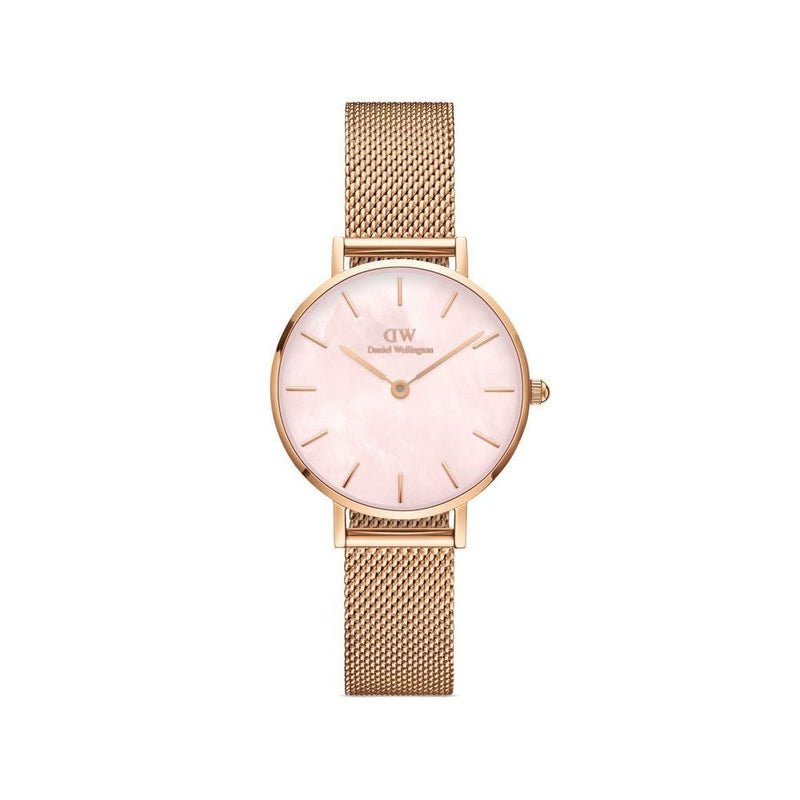 Daniel Wellington Petite Melrose Mother of Pearl Pink Dial Pink Mesh Strap Watch For Women - DW00100513 Buy Now By Daniel Wellington