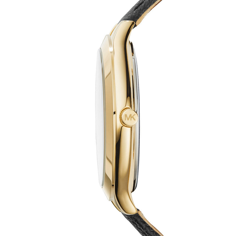 Michael Kors Slim Runway Quartz Gold Dial Black Leather Strap Watch For Women - MK2392 Buy Now By Michael Kors