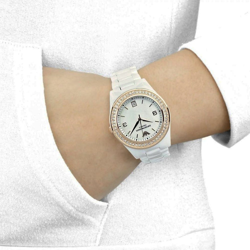 Emporio Armani Ceramica Mother of Pearl Dial White Ceramic Dial Watch For Women - AR1472 Buy Now By Emporio Armani
