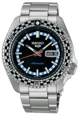 Seiko 5 Sports Checker Flag Special Edition Black Dial Silver Steel Strap Watch For Men - SRPK67K1 Buy Now By Seiko