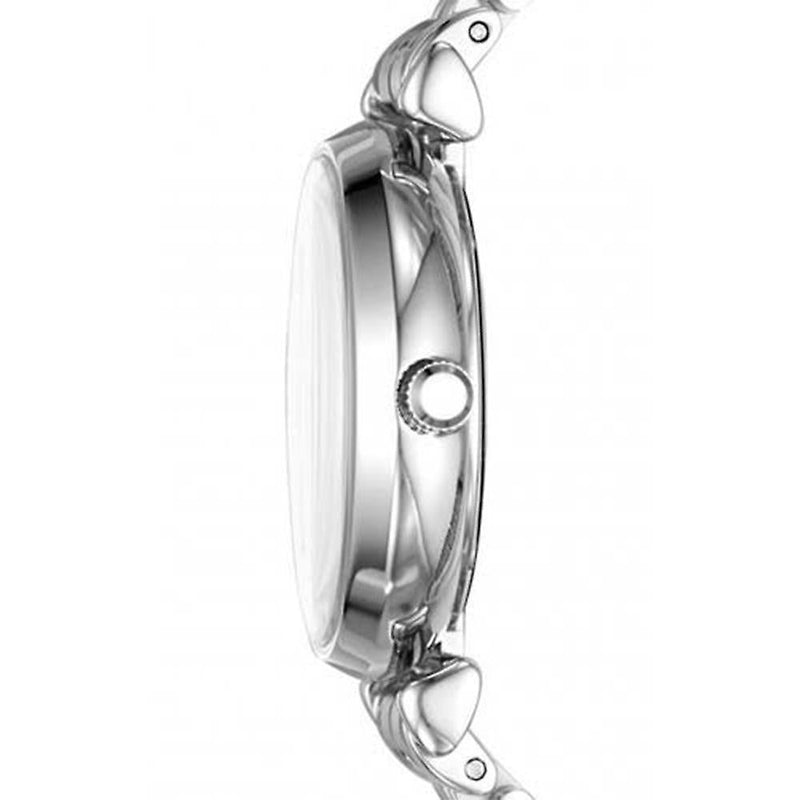 Emporio Armani Gianni T Bar White Marble Dial Silver Steel Strap Watch For Women - AR11170 Buy Now By Emporio Armani