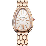 Bvlgari Serpenti Seduttori Diamonds Silver Dial Rose Gold Steel Strap Watch for Women - SERPENTI103146