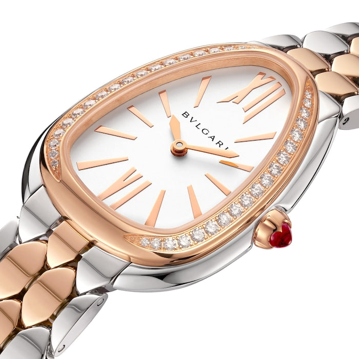 Bvlgari Serpenti Seduttori Diamonds Silver Dial Two Tone Steel Strap Watch for Women - SERPENTI103274