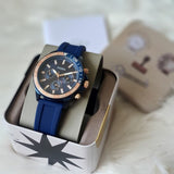 Fossil Bannon Multifunction Blue Dial Blue Silicone Strap Watch for Men - BQ2498 Buy Now By Fossil