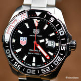 Shop Tag Heuer Aquaracer Automatic Match Timer Black Dial Silver Steel Strap Watch for Men - WAY201G.BA0927 in USA